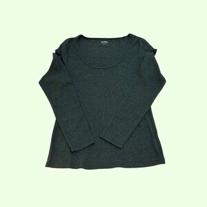 Old Navy Long-Sleeve Slim-Fit Rib-Knit T-Shirt, Charcoal Grey, Size L